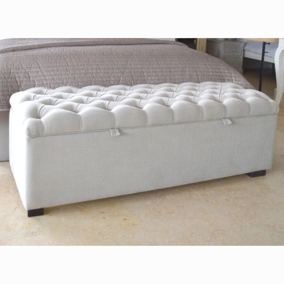 Luxury blanket box with deep buttoned lid 