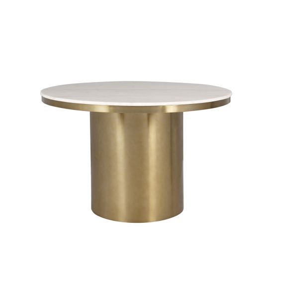Camden Dining Table - White Marble/Brushed Brass (120 cm)