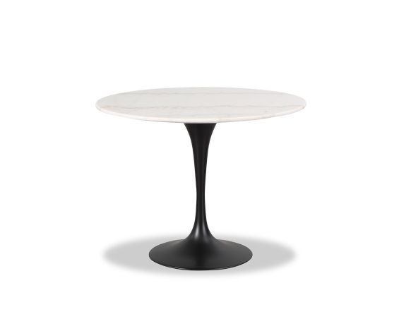 Telma Dining Table - White Marble/Matte Black (120 cm)