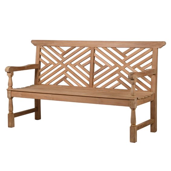 Wooden cross back garden bench