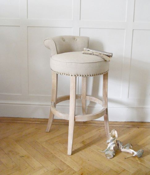 Linen Roll Top Bar Stool