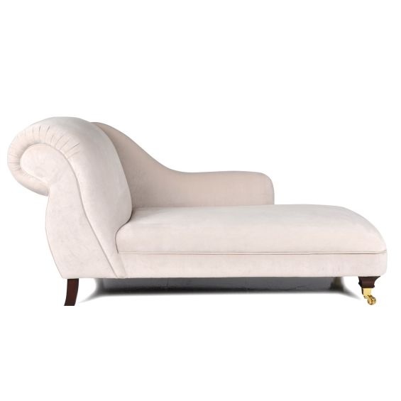 Luxury curve designed chaise longue with brass castors