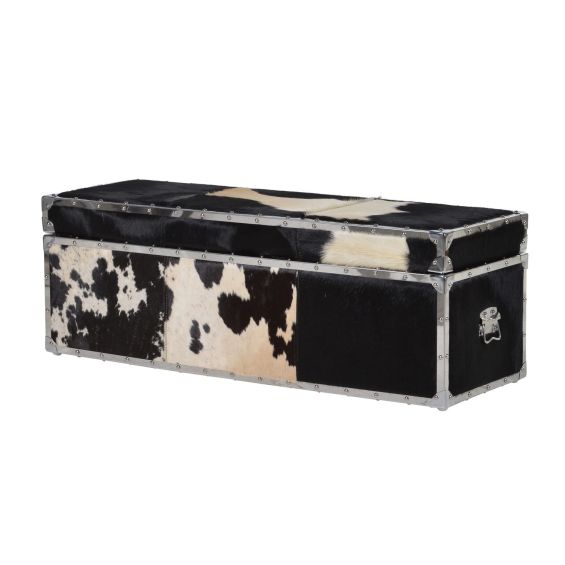 Luxury cowhide material storage trunk box