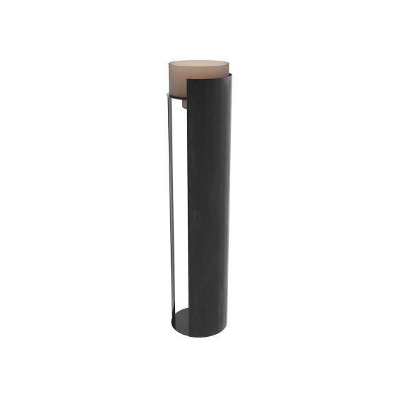 Black plinth with brown frosted glass candle holder