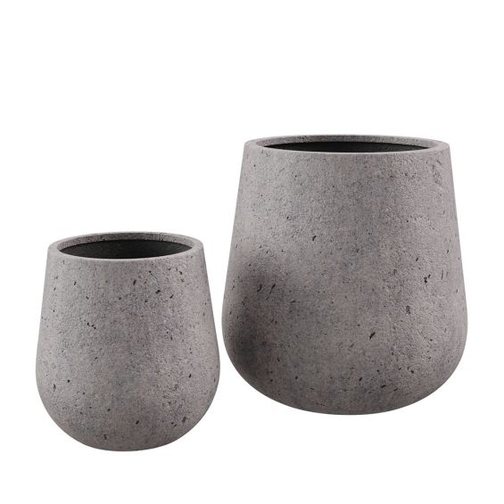 Stone grey set of two planters