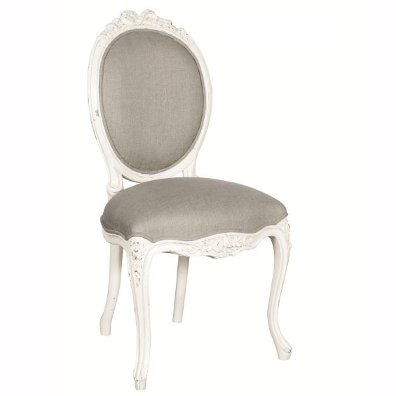 French-style grey and white chair