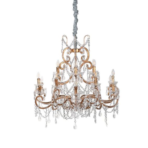 grand brass and crystal chandelier 