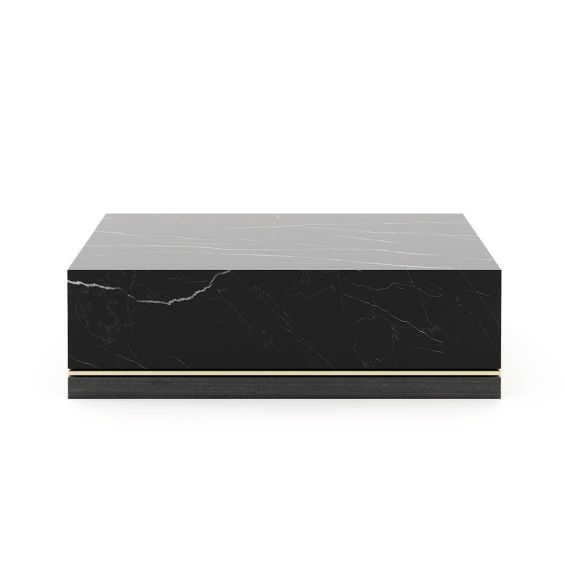 A luxurious marble coffee table made from eucalyptus wood