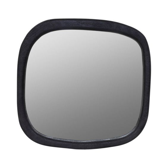 Black framed organic shaped mirror - small