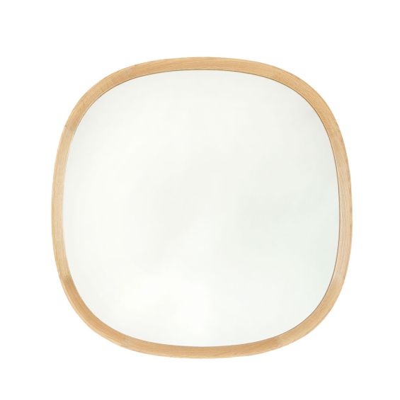 modern Scandinavian mirror with natural oak finish 