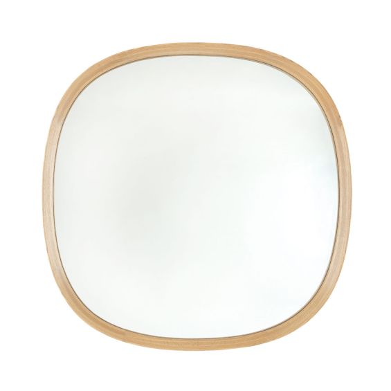 large Scandinavian natural oak mirror 
