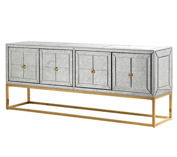 Mirrored Antique 4 Door Sideboard