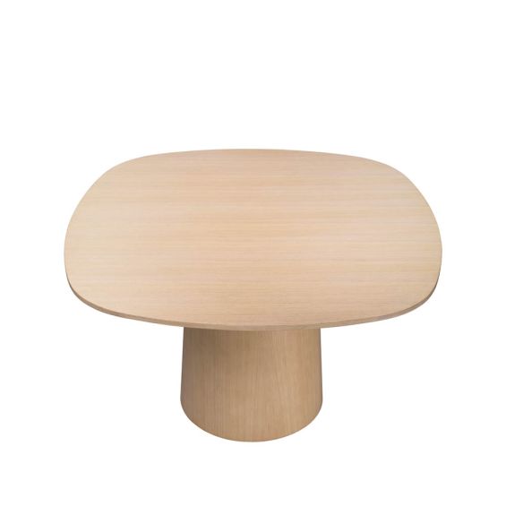 Natural oak round dining table