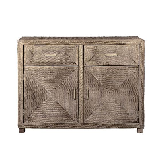 beautiful rattan woven cabinet with two doors and two drawers