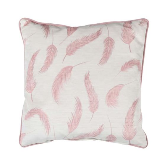 A luxurious off-white and pink pampas 45 x 45 cushion