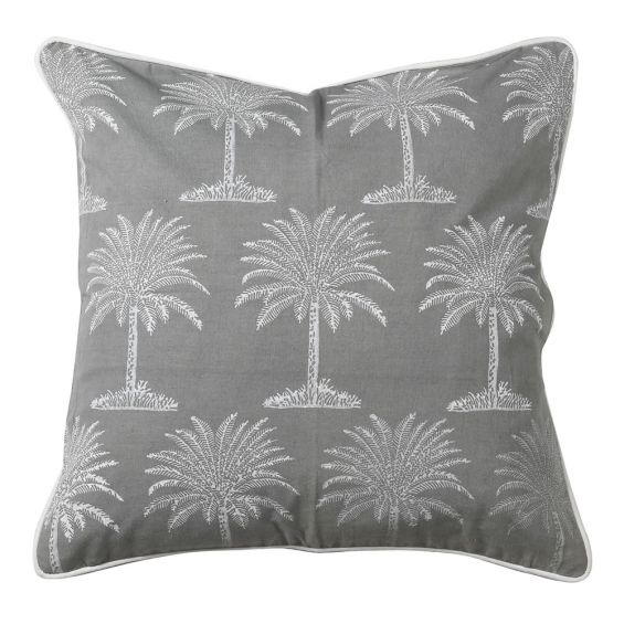 Porto Palm Cushion - Grey