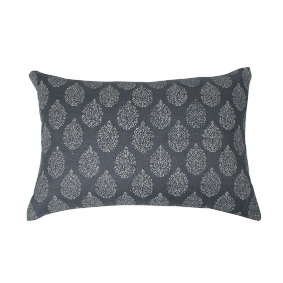 Luxurious chic navy blue patterned cushion
