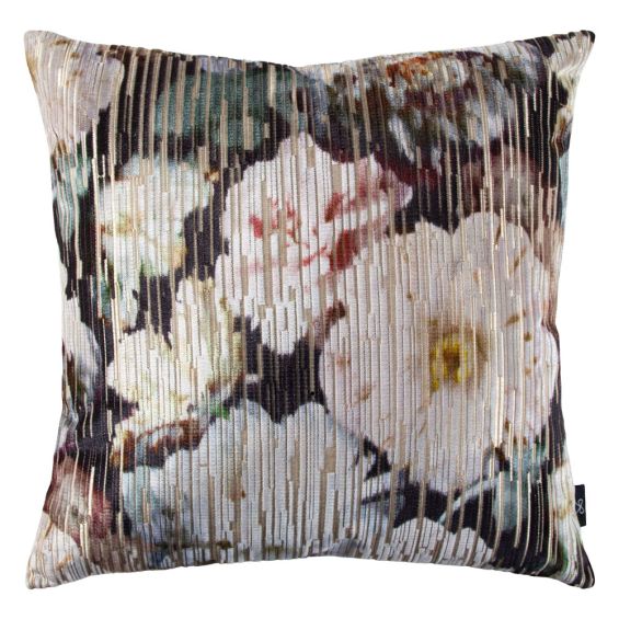 Black Edition Herbaria Jacquard Cushion - Malva