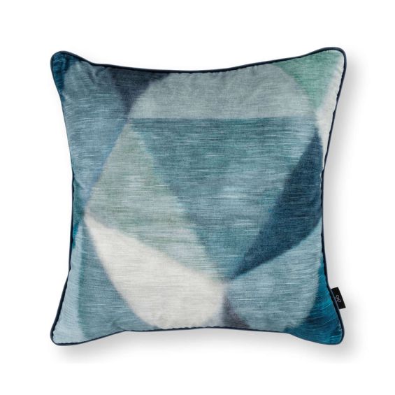 Luxurious blue velvet square cushion