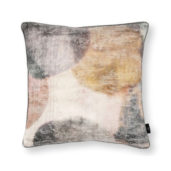 Luxurious neutral multicoloured jacquard weave cushion