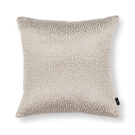 Luxury textured weave neutral square cushion with satin finish