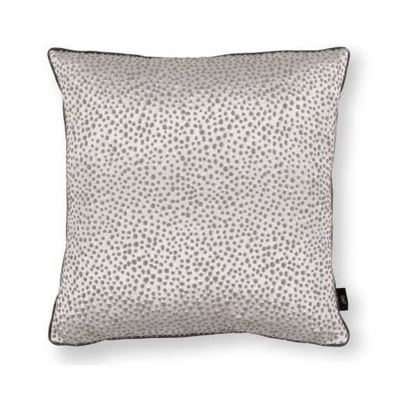 Satin finish silver spotted square cushion