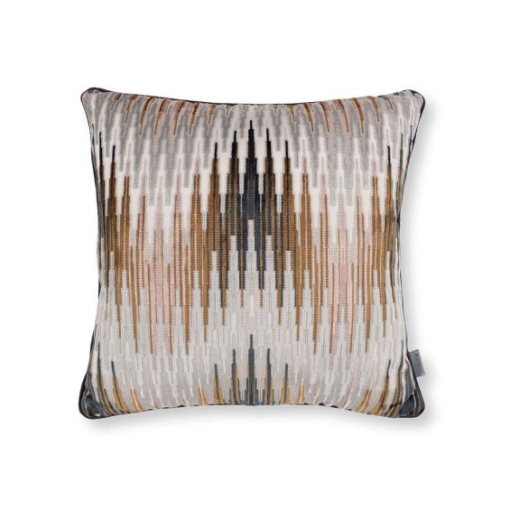 A gorgeous copper square cushion with a chevron design