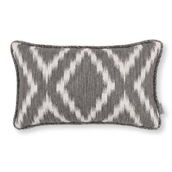 A stylish cushion by Romo with a geometric, diamond design and a lovely grey finish