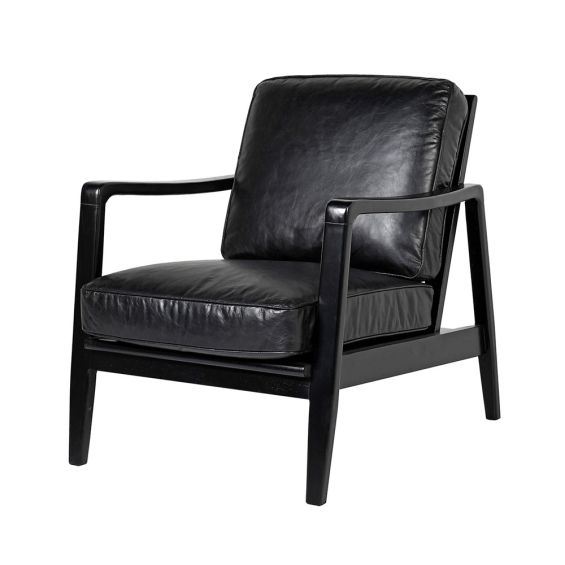 stylish, leather armchair with buckles 