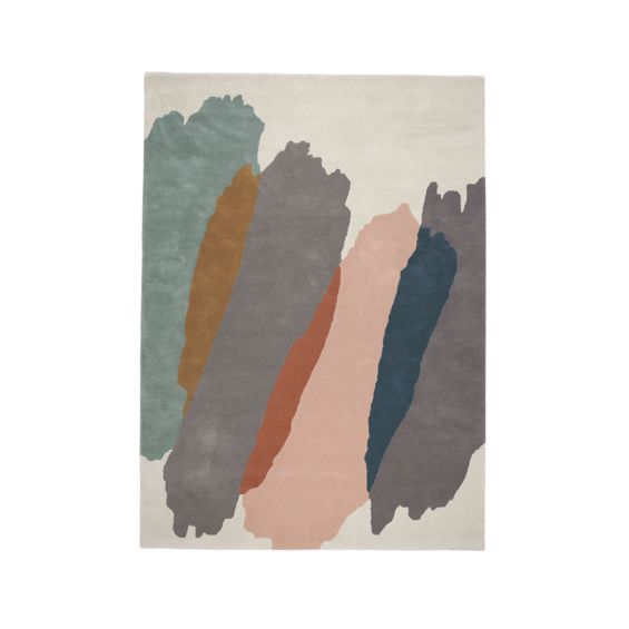A statement rug by Romo with abstract colours for an artistic and striking display