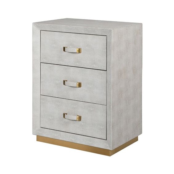 Theodore Alexander Studio Blain Bedside Table Overcast Shagreen