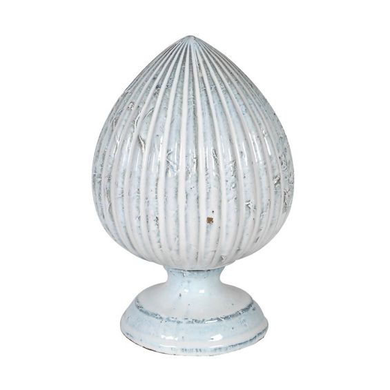 Shabby chic decorative ornament in white finish