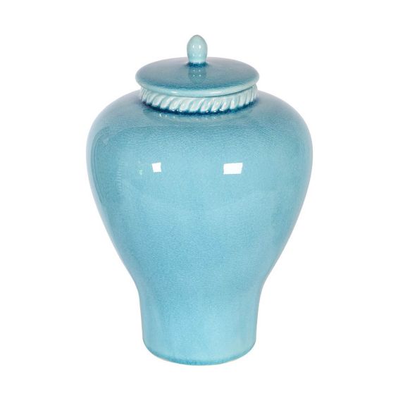 A beautiful blue lidded jar