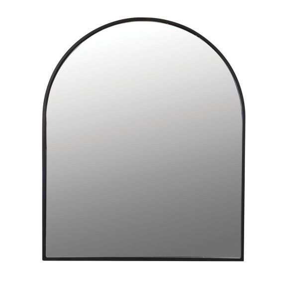 Contemporary large black curved wall mirror
