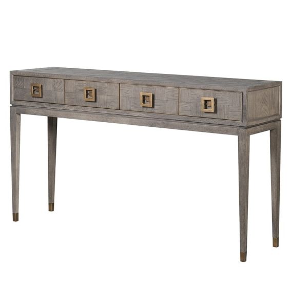 Four drawers, wooden, cross-legged console table