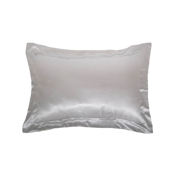 Silk, silver grey pillow case