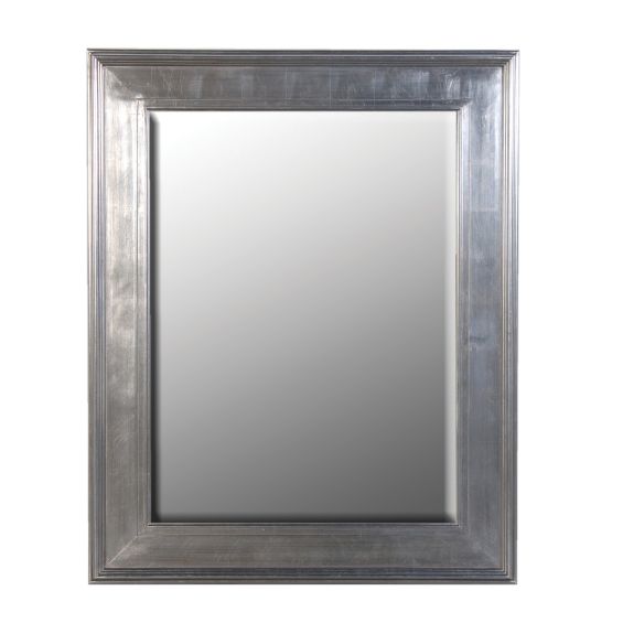 Misty, silver framed, bevelled edge glass wall mirror