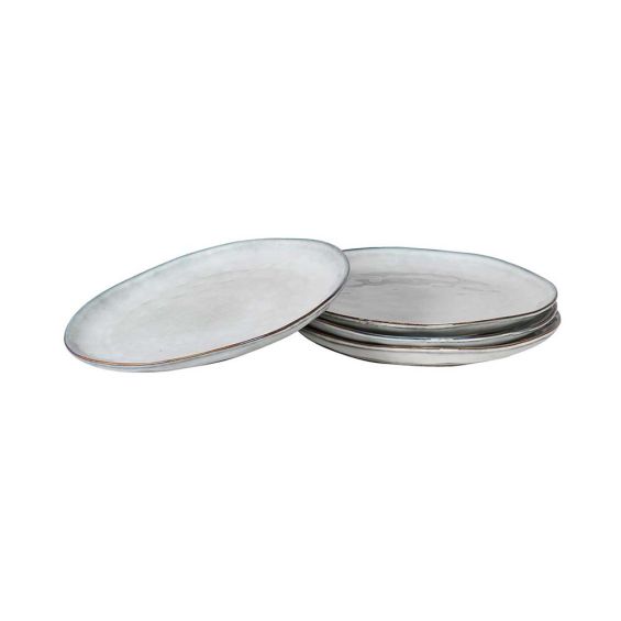 Set of 4 elegant plates with darkened rims
