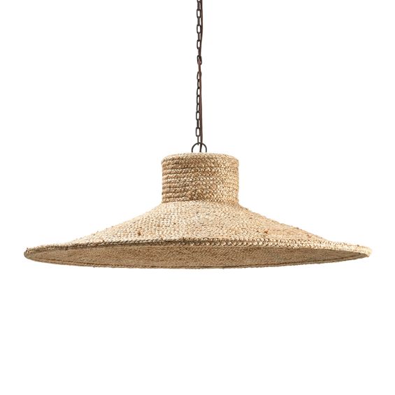 jute ceiling lamp with iron chain