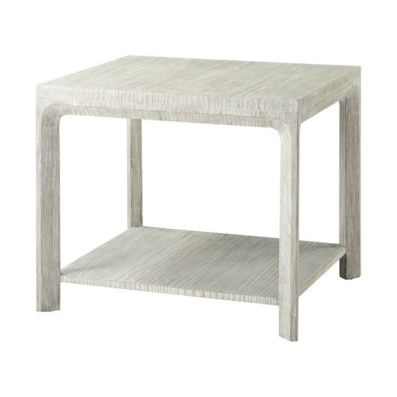 Square wooden ivory side table