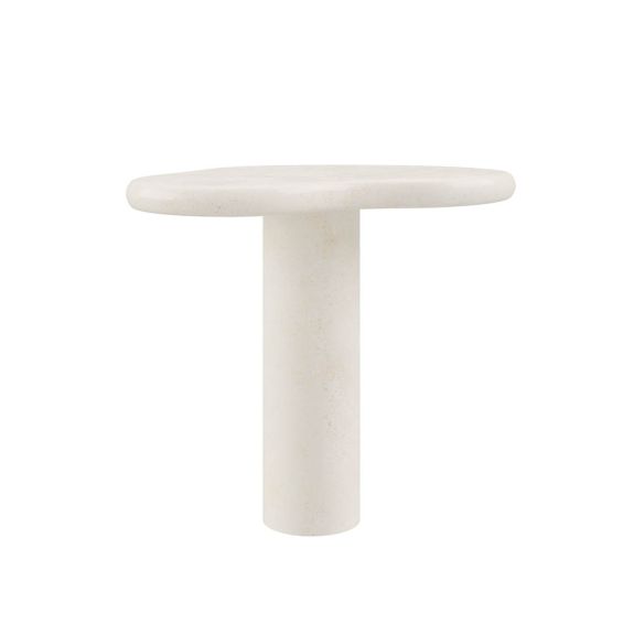 Tall organic shaped side table in cement finish
