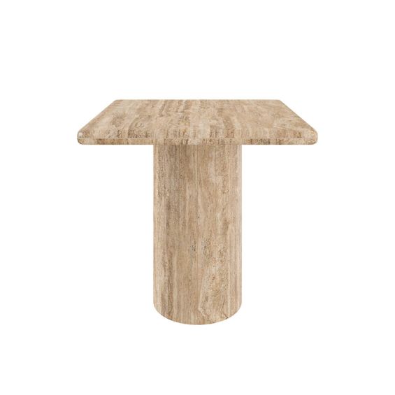 Small charming beige travertine marble side table