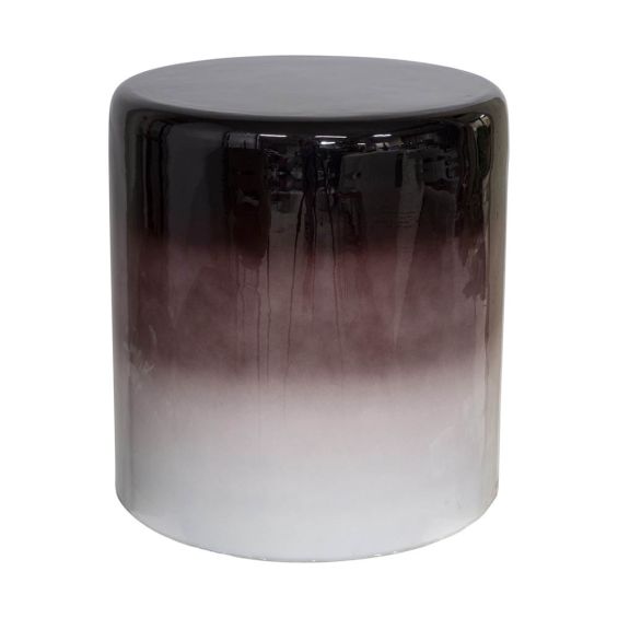 Black, brown and white ombre circular side table