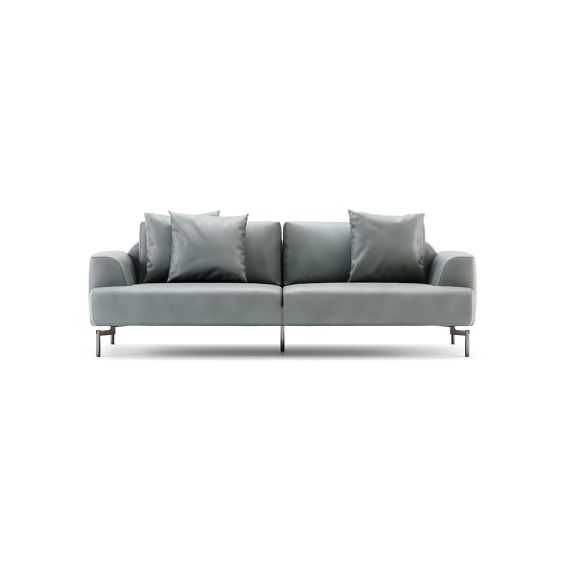 Contemporary style sofa with luxury upholstery and stainless steel accents