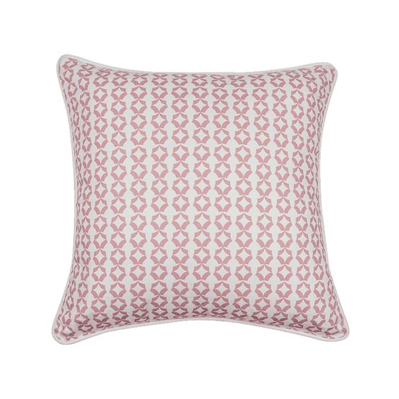 A fabulous pink cushion with a geometric design 