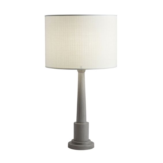 Classic mango wood table lamp in cement finish