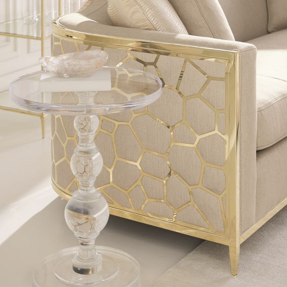 A simple yet stylish clear contemporary side table by Caracole