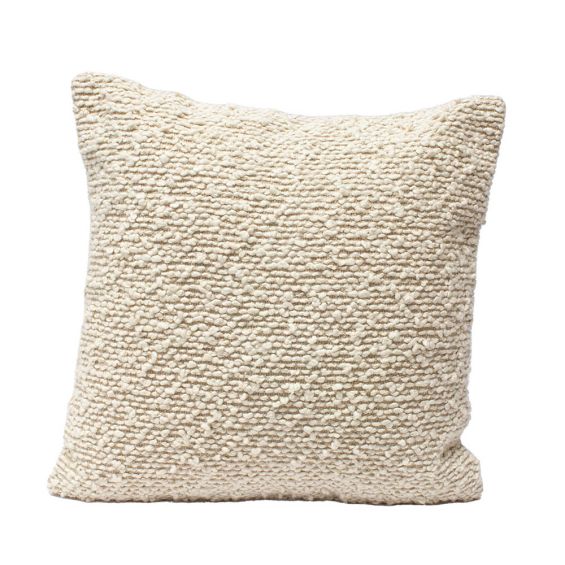 Luxuriously textured cream cushion