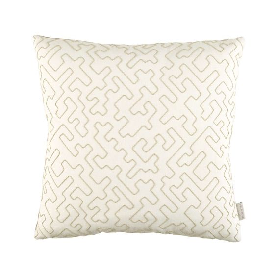 Decorative cream and brown embroidered cushion