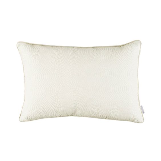 Chalk white quilted cushion with textured satin front and soft velvet back 